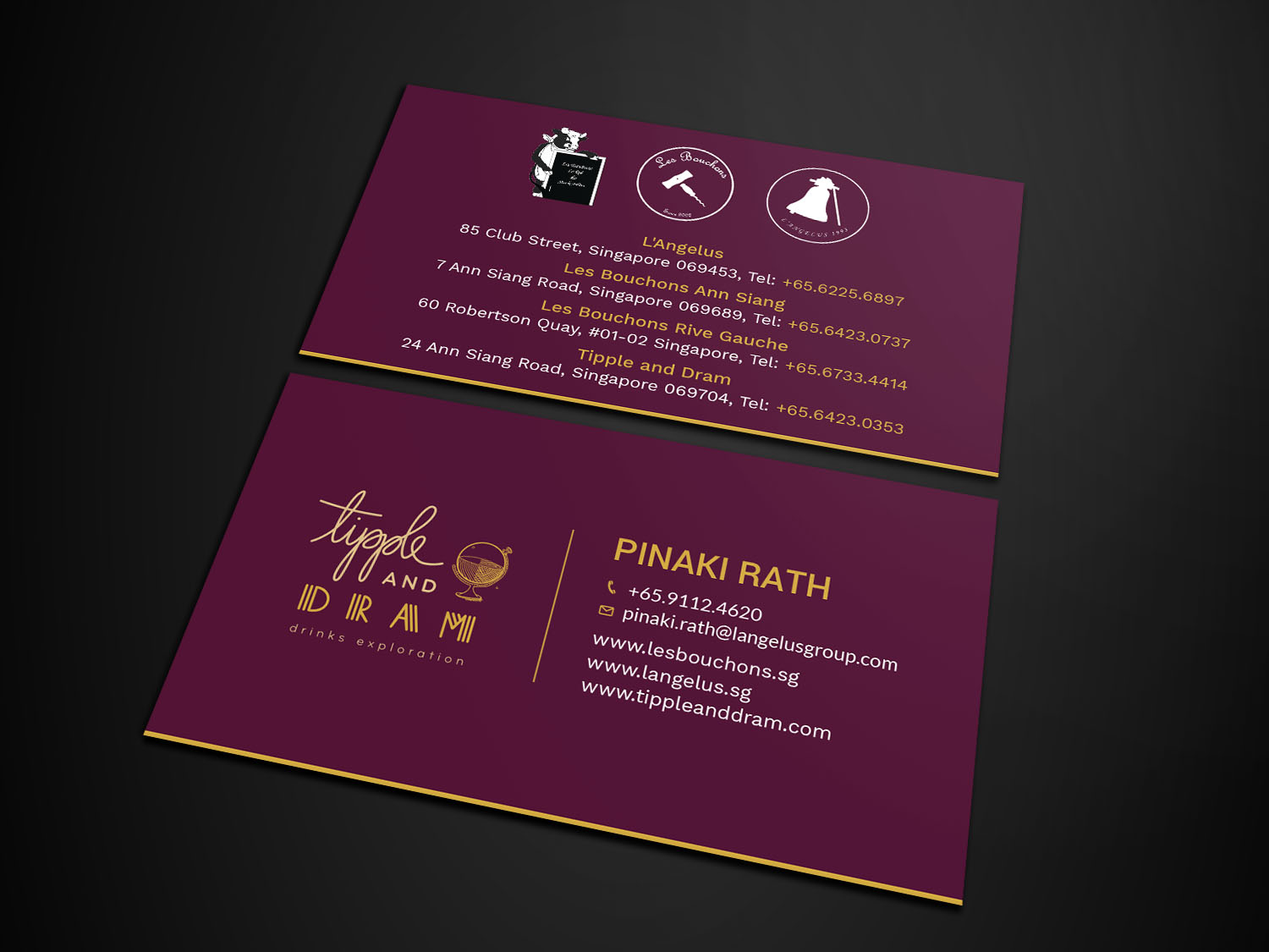 Diseño de Tarjeta de Presentación por Tripti Ranjan Gain para L'Angelus group | Diseño #21601397
