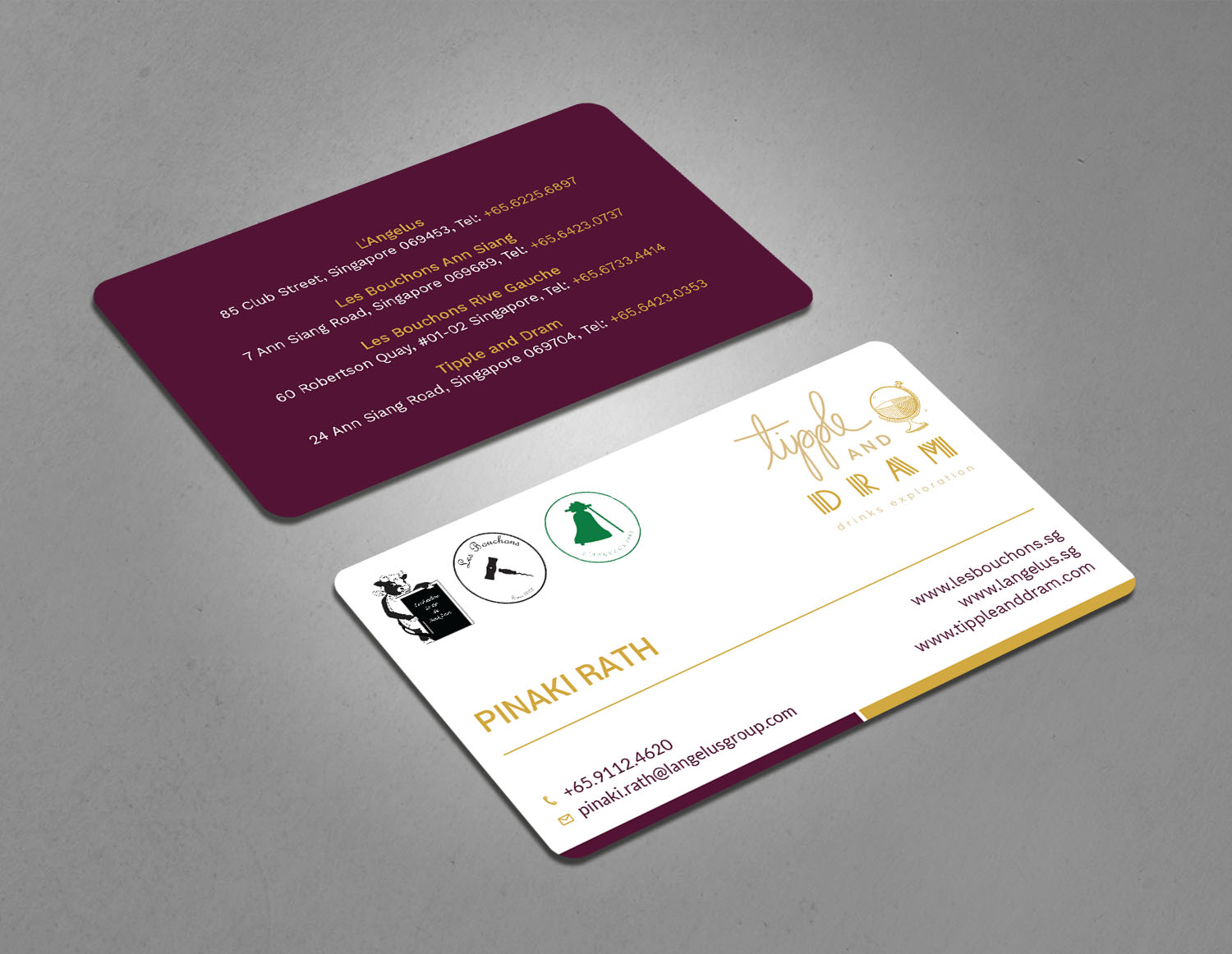 Diseño de Tarjeta de Presentación por Tripti Ranjan Gain para L'Angelus group | Diseño #21601401