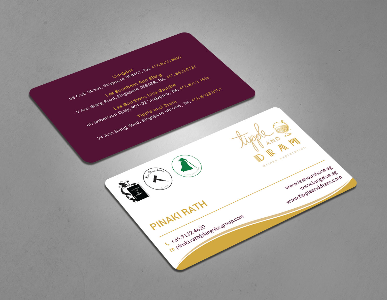 Diseño de Tarjeta de Presentación por Tripti Ranjan Gain para L'Angelus group | Diseño #21601402