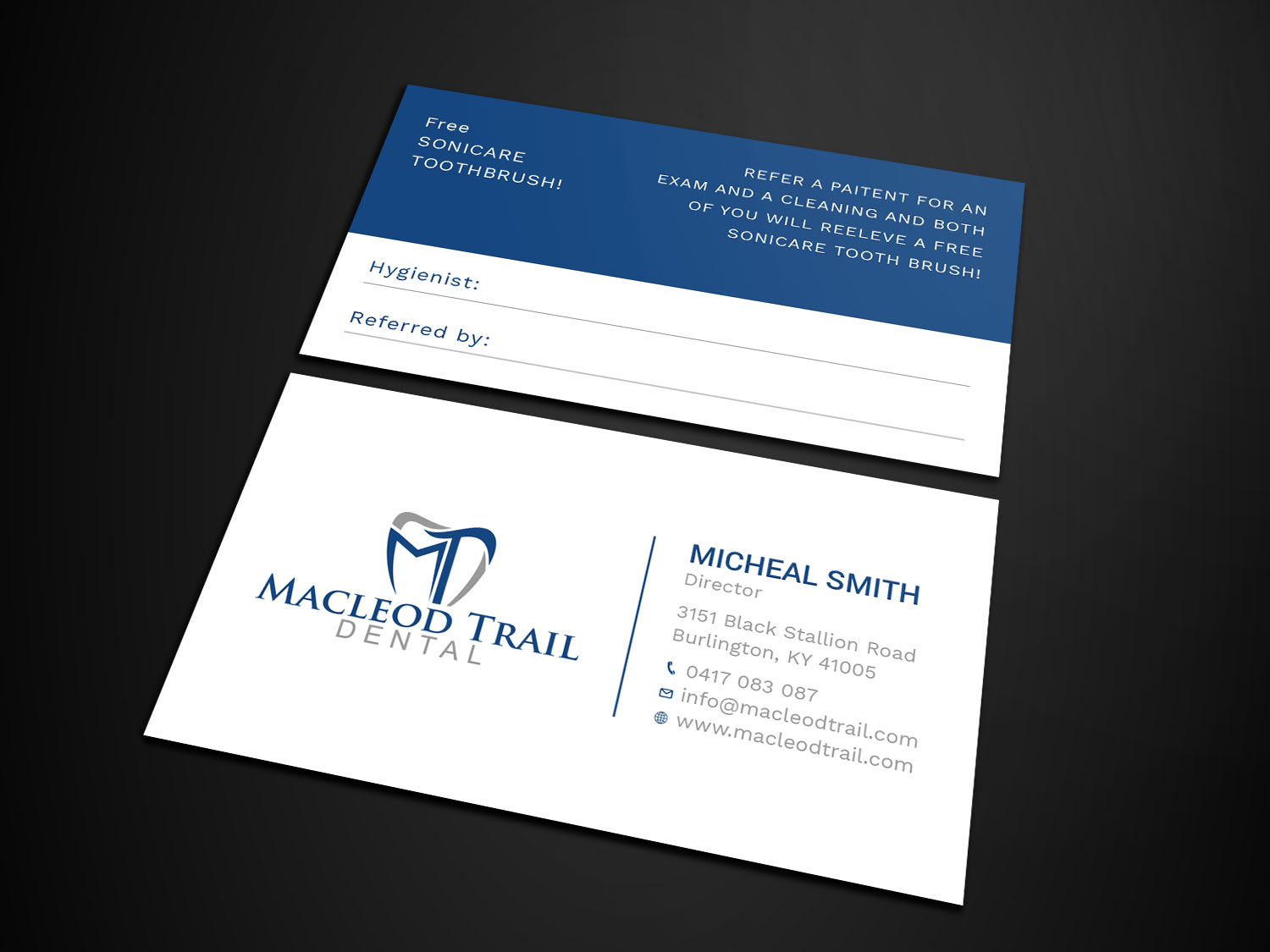 Business Card Design by Tripti Ranjan Gain for Macleod Trail Dental | Design #21604571