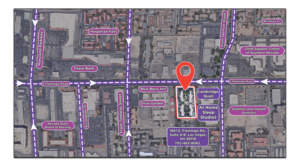Location Map with Buildings, Streets, Lights, Landmarks and Description  | Grafik-Design von Rickyy