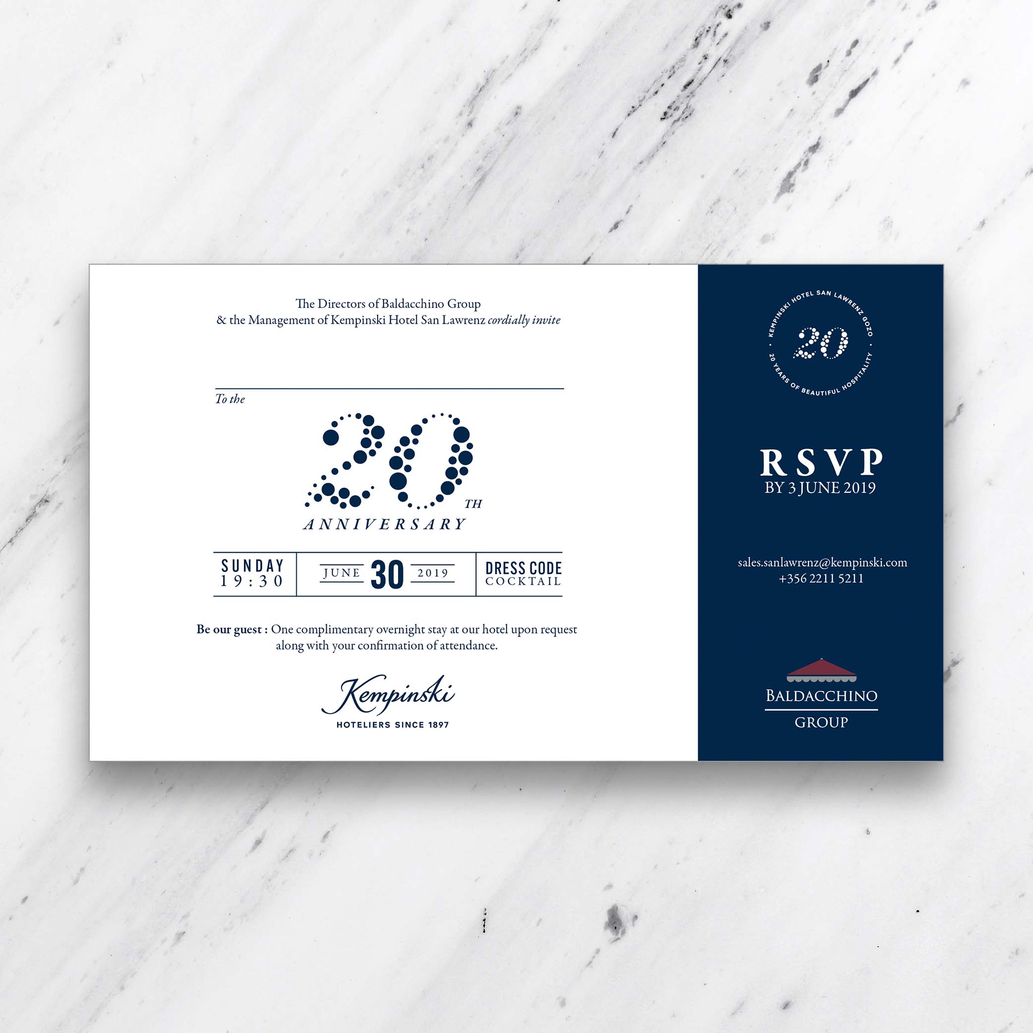 Invitation Design by FFoundry for Kempinski Hotel San Lawrenz | Design #21718934