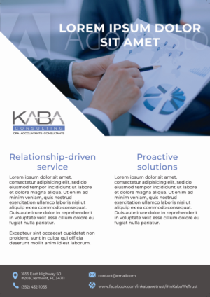 Design de Flyer par Roka66 pour Kaba Consulting Inc. | Design : #21621264