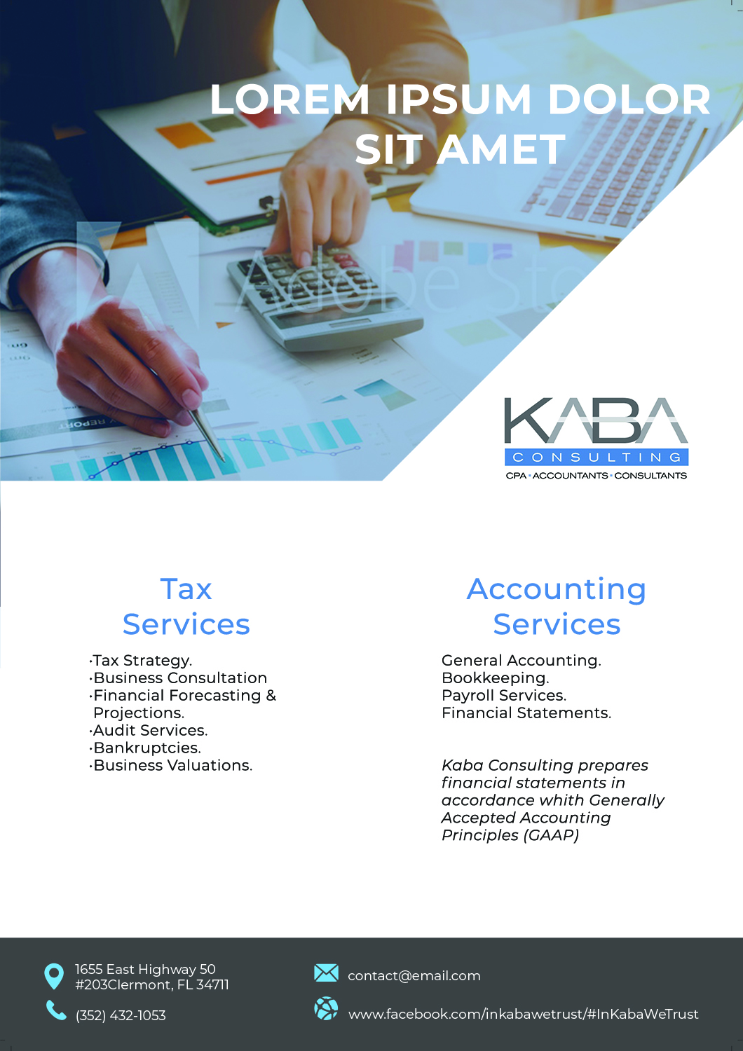 Flyer Design by Roka66 for Kaba Consulting Inc. | Design #21621280