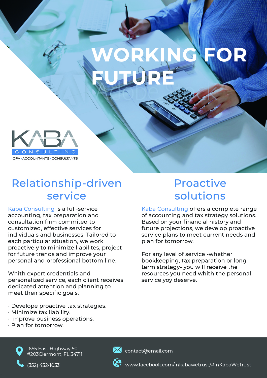 Flyer Design by Roka66 for Kaba Consulting Inc. | Design #21626010