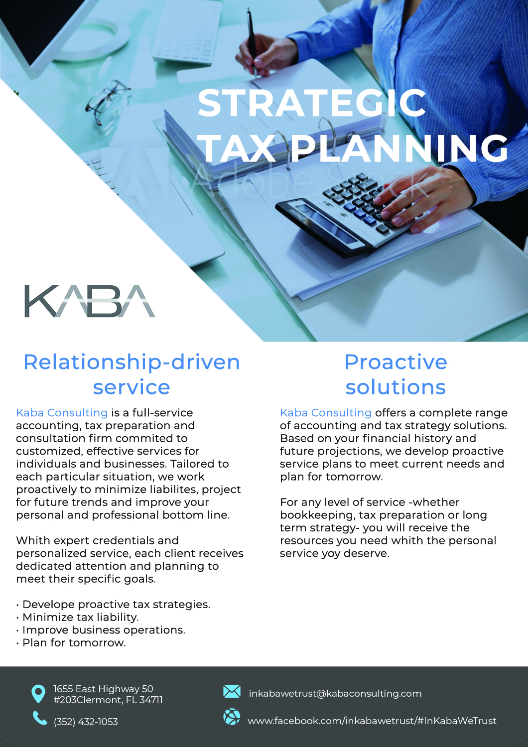 Flyer Design by Roka66 for Kaba Consulting Inc. | Design #21649883