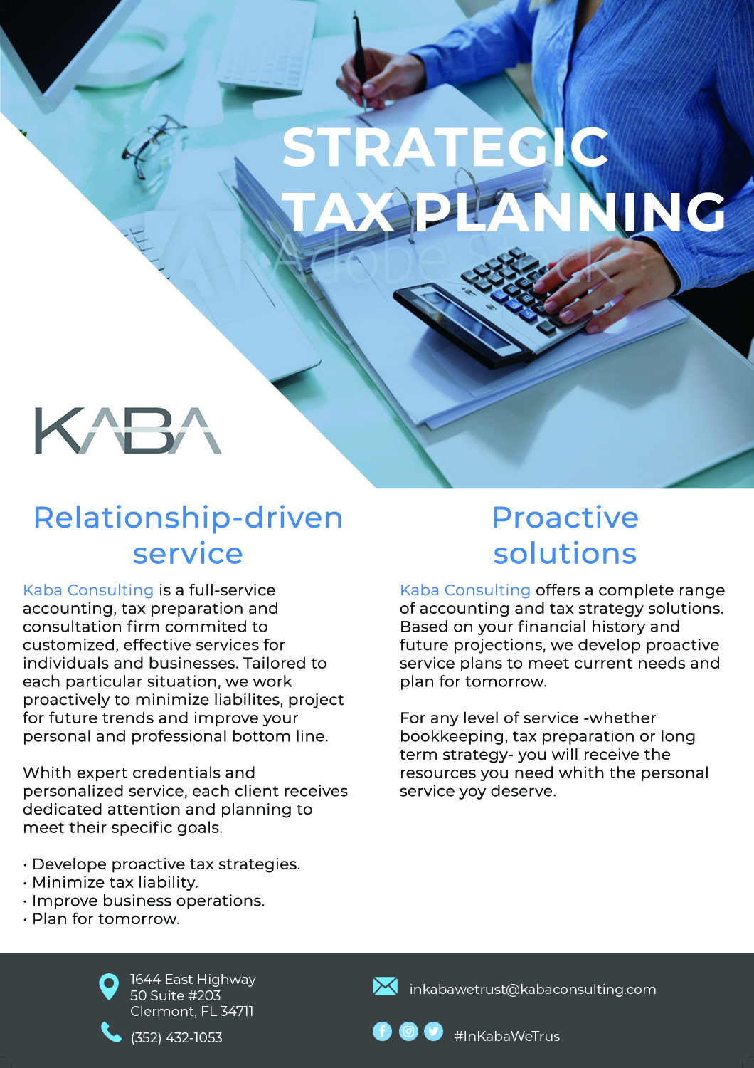Flyer Design by Roka66 for Kaba Consulting Inc. | Design #21658517