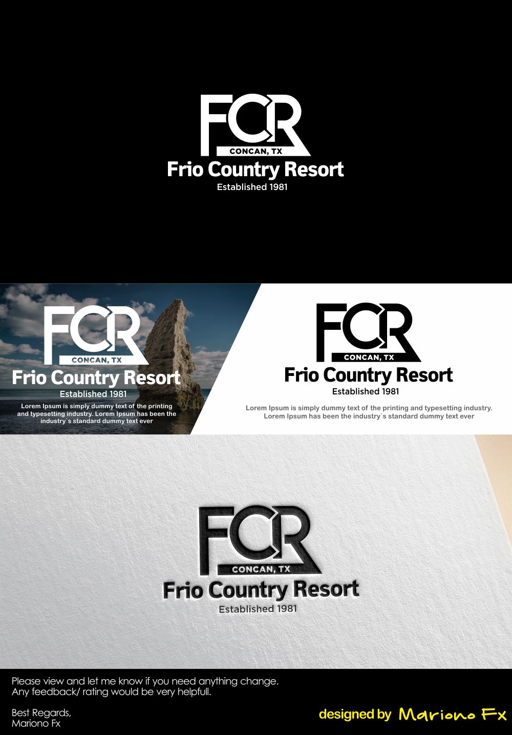 Logo Design by Mariono Fx for Frio Country Resort | Design #21619026