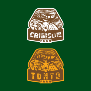 We need to look at two name variations - Tonto (like the Native American friend of the Lone Ranger) and Crimson Farm | Logo Design by Brandão