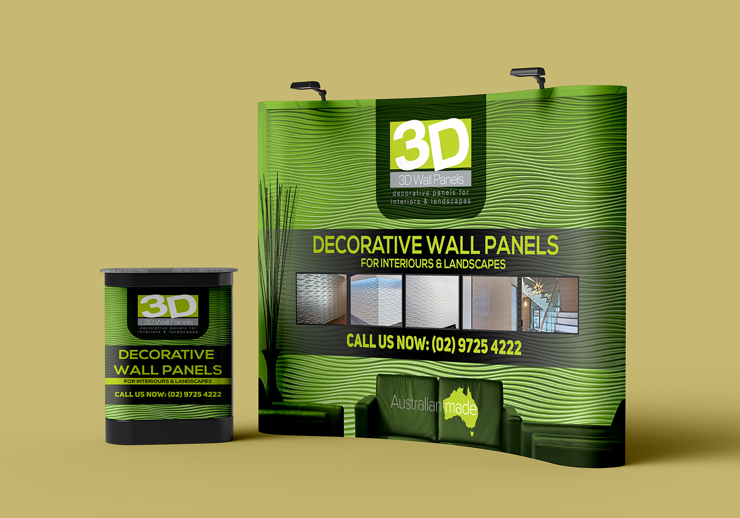 Trade Show Booth Design by Deziners Zone for 3D Wall Panels  | Design #21647594
