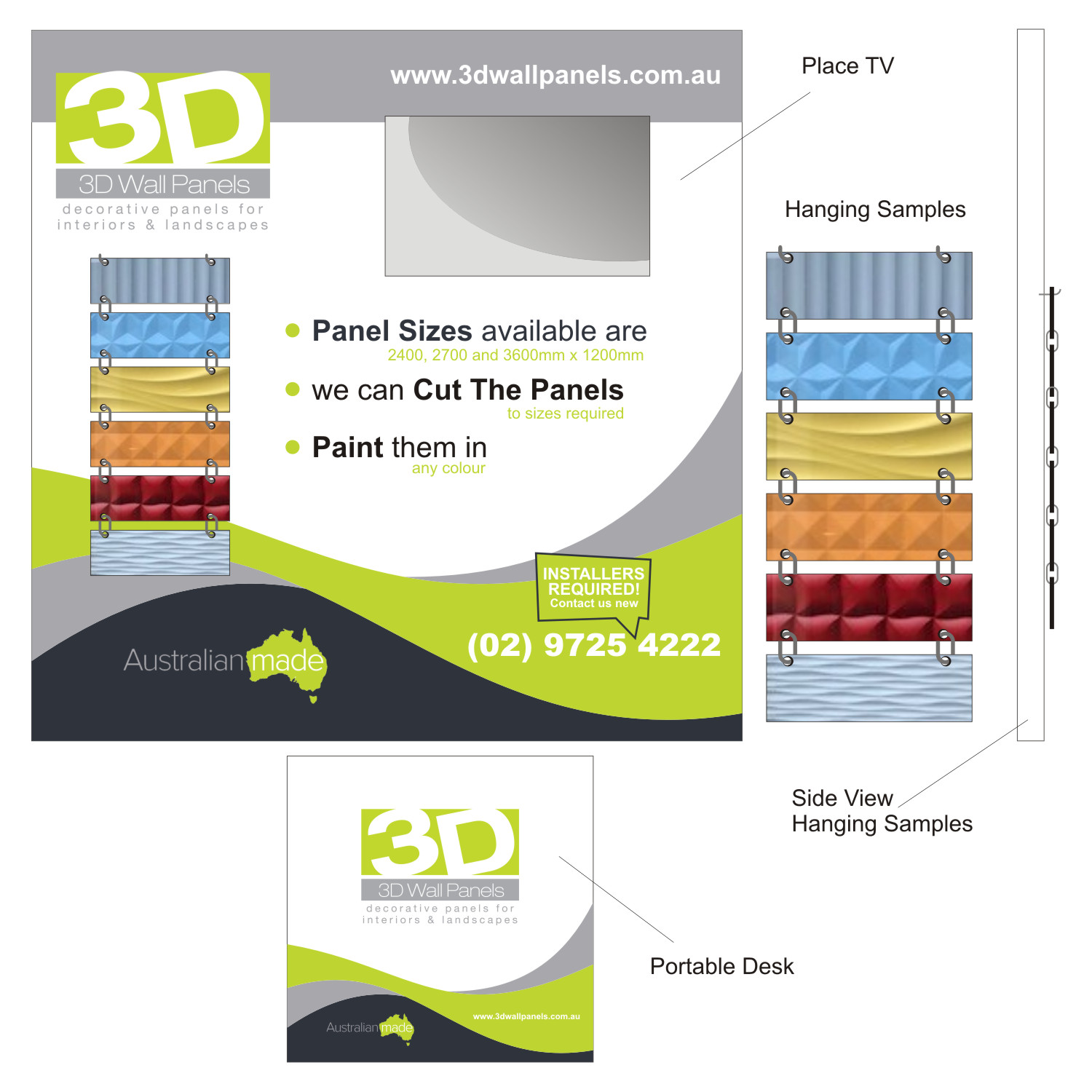 Messestand-Design von DG+ für 3D Wall Panels  | Design #21699125