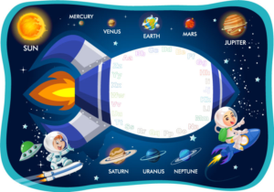 EDUCATIONAL DRAWING MAT FOR KIDS FARM THEME or space rocket ?? planets theme | Graphic Design by artexalt