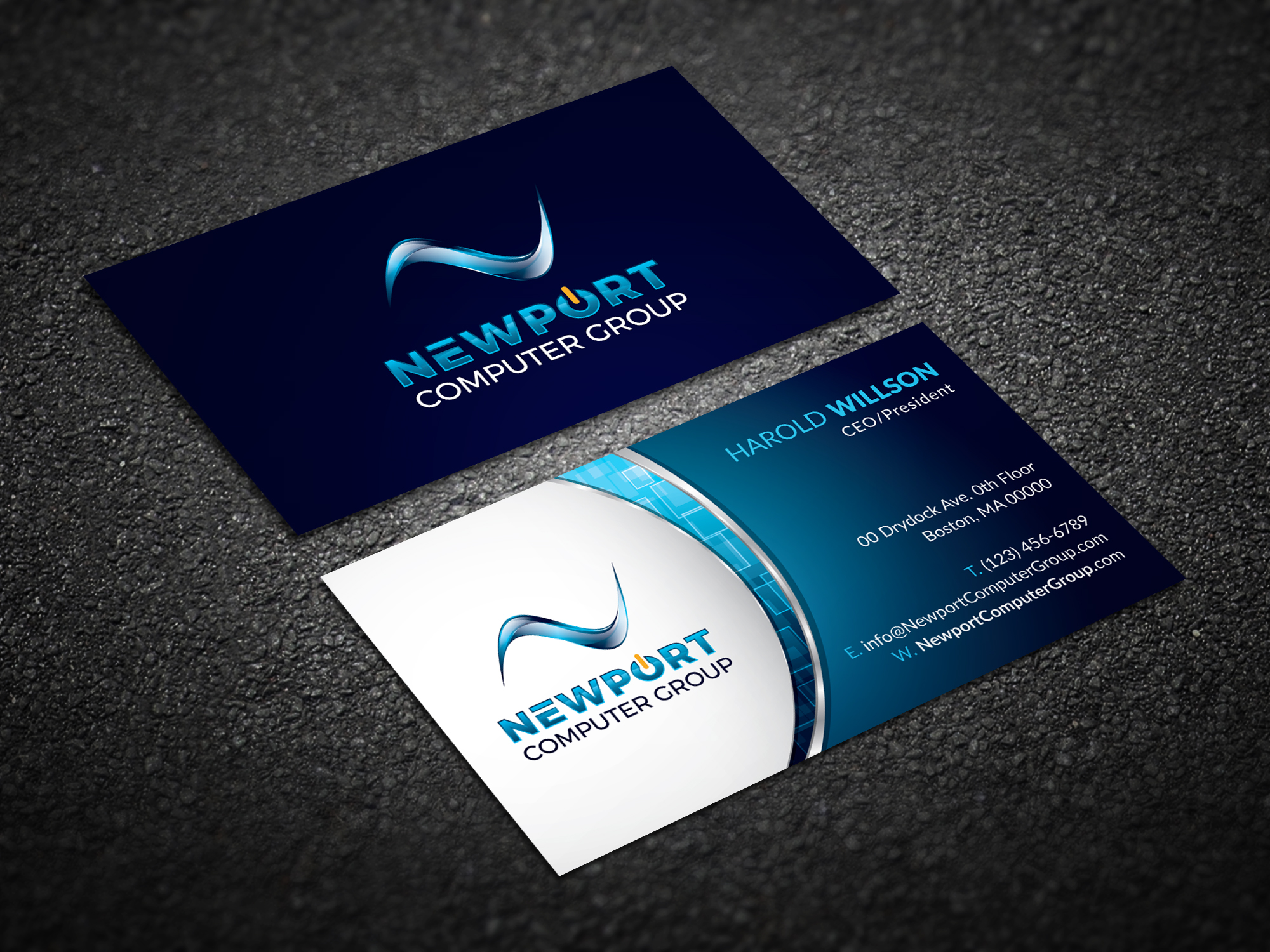 Business Card Design by yellowpixell for newport computer group | Design #21694825