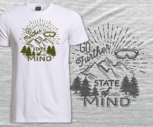 The text on the t shirt is Go Further, meant to inspire people to reach their highest potential | T-Shirt-Design von Whitebread