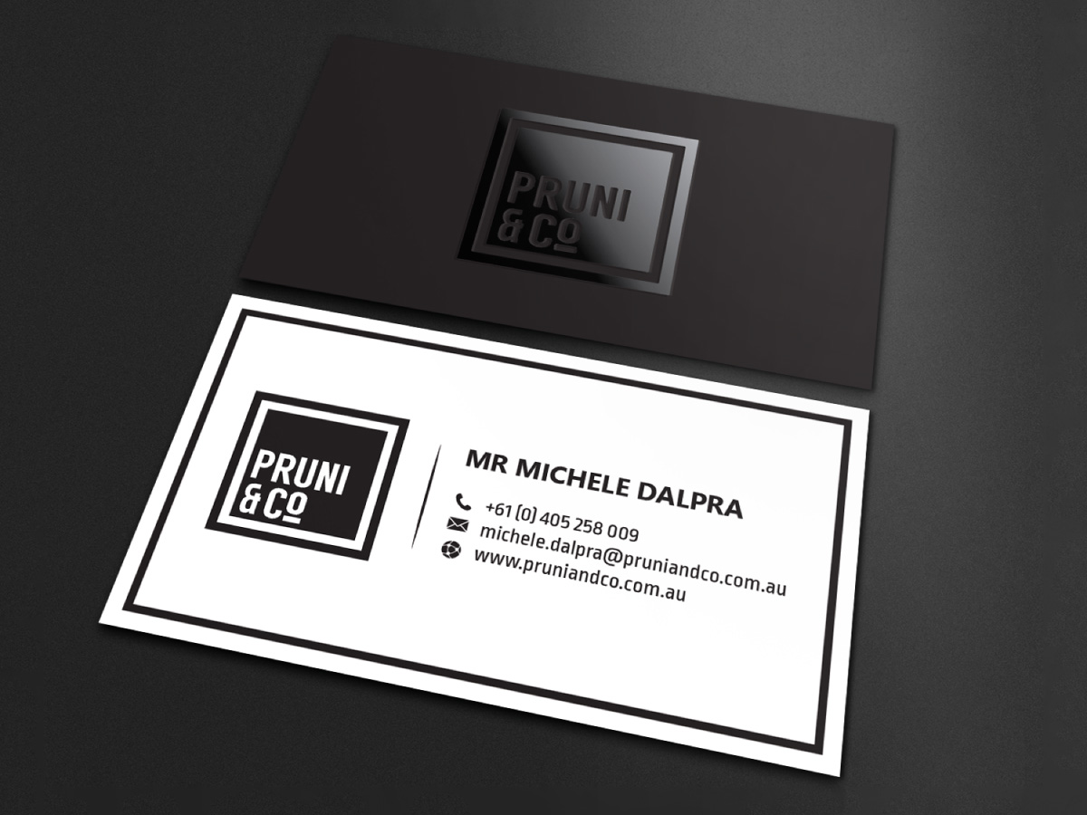 Business Card Design by LAXMI DESIGNHUB for Pruni and Co | Design #21665578