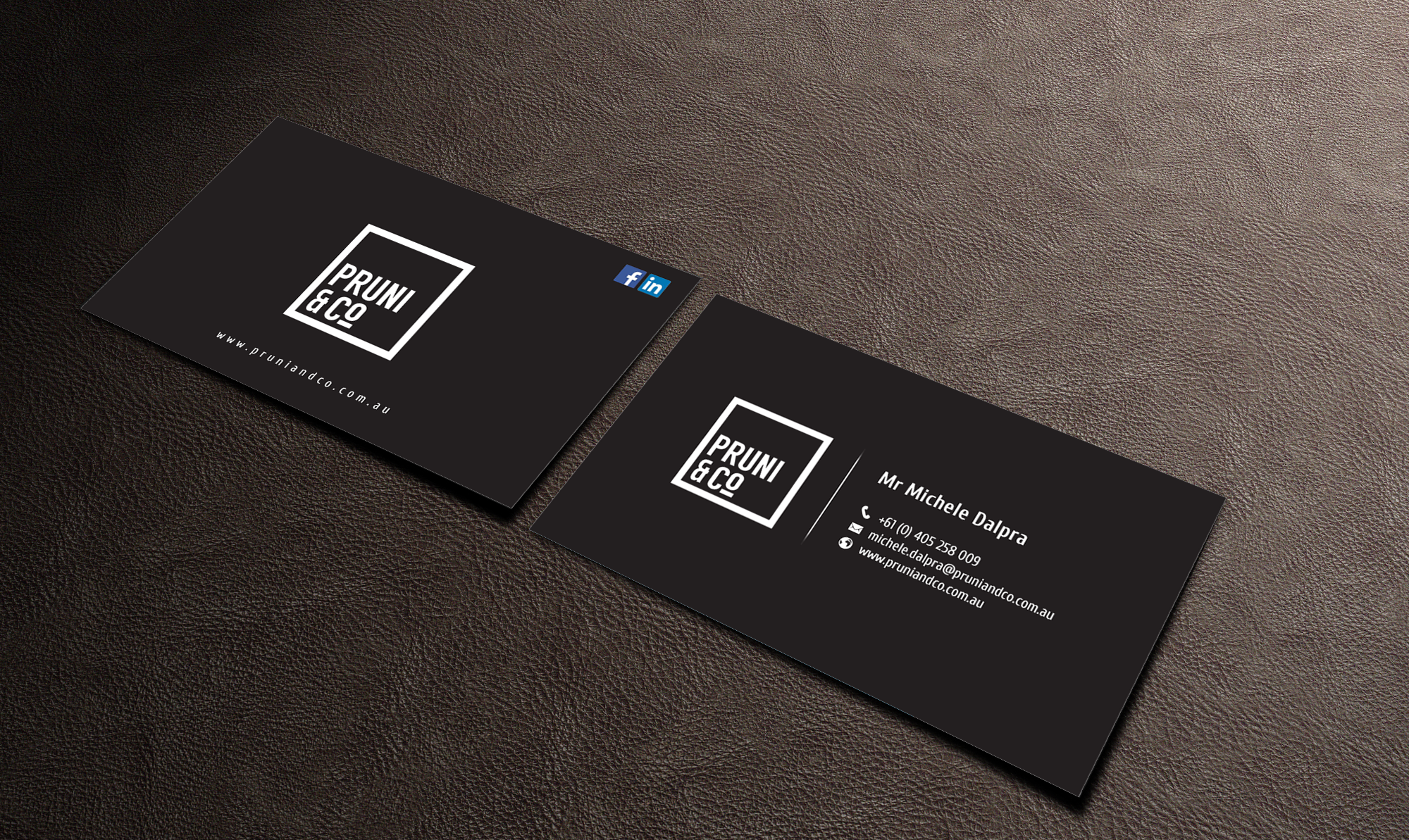 Diseño de Tarjeta de Presentación por chandrayaan.creative para Pruni and Co | Diseño #21661542