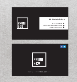 Business Card Design by chandrayaan.creative for Pruni and Co | Design: #21689749