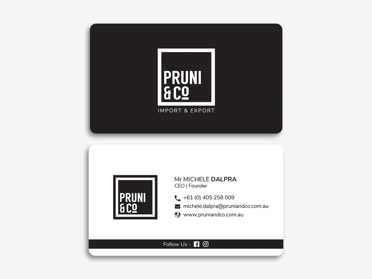 Business Card Design by Moumita_ for Pruni and Co | Design #21661320