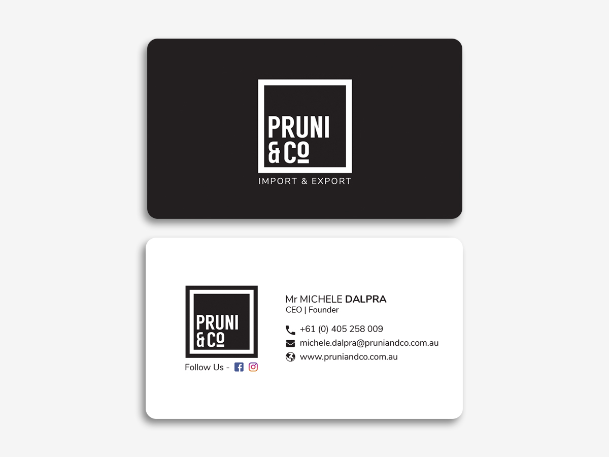 Business Card Design by Moumita_ for Pruni and Co | Design #21661321