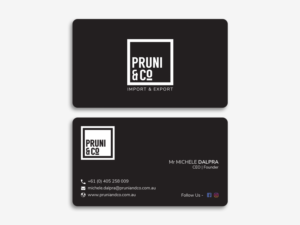 Business Card Design by Moumita_ for Pruni and Co | Design: #21661322
