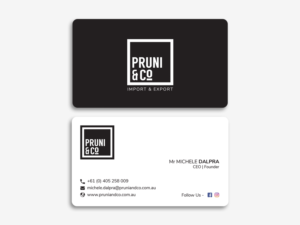 Business Card Design by Moumita_ for Pruni and Co | Design: #21661323