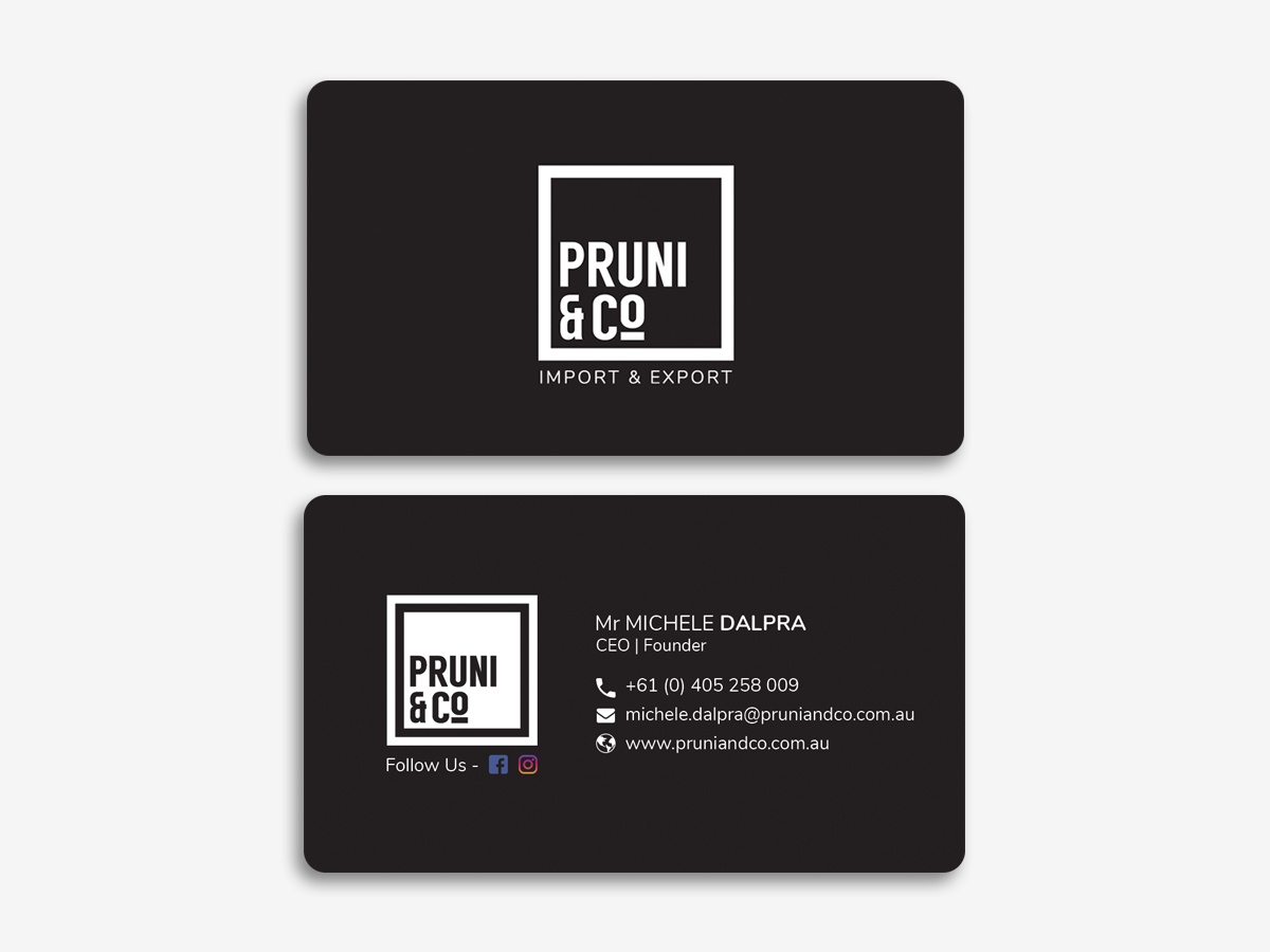 Business Card Design by Moumita_ for Pruni and Co | Design #21661324