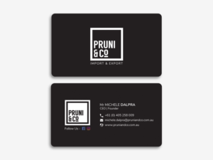 Business Card Design by Moumita_ for Pruni and Co | Design: #21661324