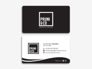 Business Card Design by Moumita_ for Pruni and Co | Design: #21661442
