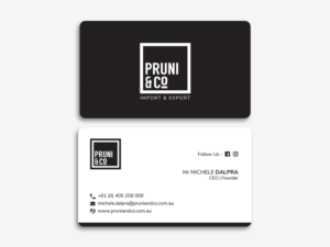Business Card Design by Moumita_ for Pruni and Co | Design: #21661588