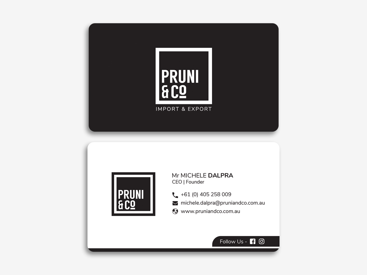 Business Card Design by Moumita_ for Pruni and Co | Design #21661759