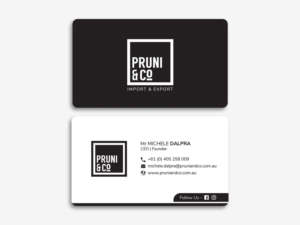 Business Card Design by Moumita_ for Pruni and Co | Design: #21661759