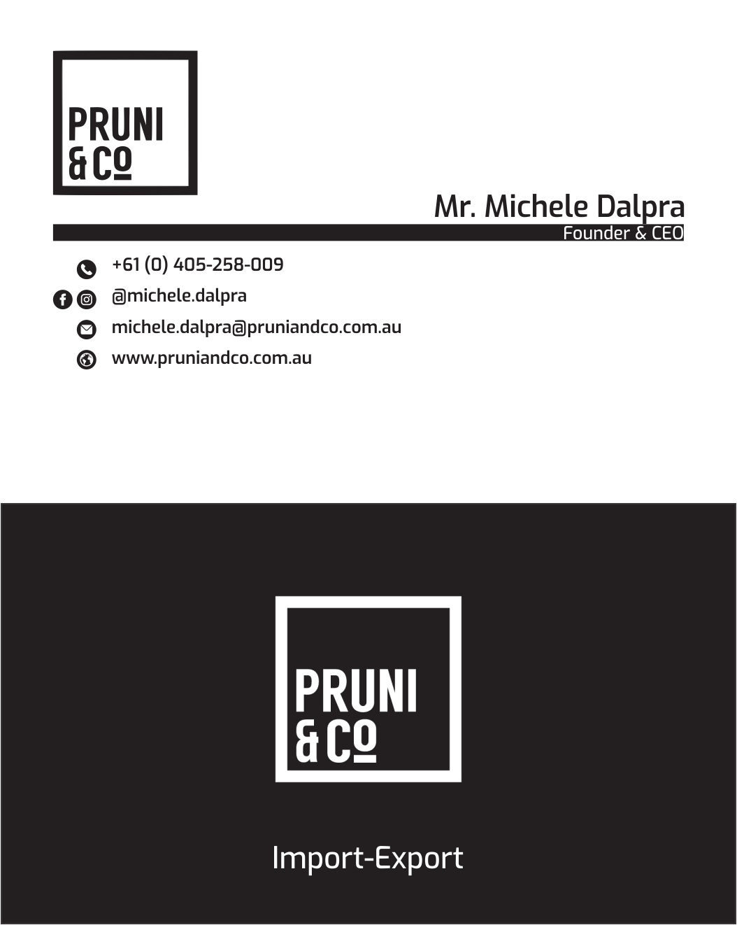 Business Card Design by orlaslim for Pruni and Co | Design #21665678