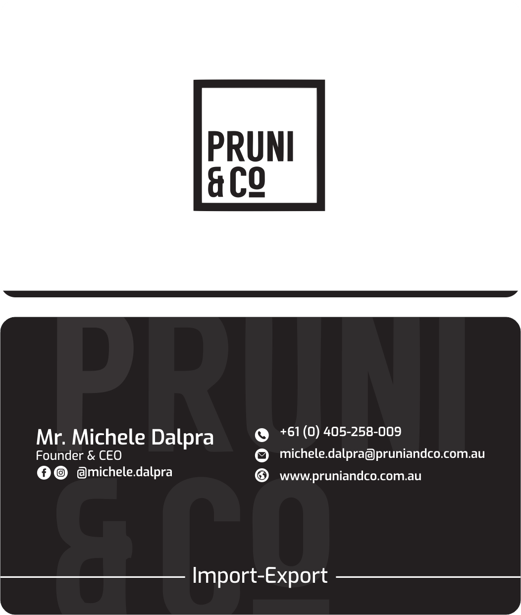 Business Card Design by orlaslim for Pruni and Co | Design #21665748