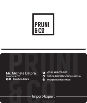 Business Card Design by orlaslim for Pruni and Co | Design: #21665748