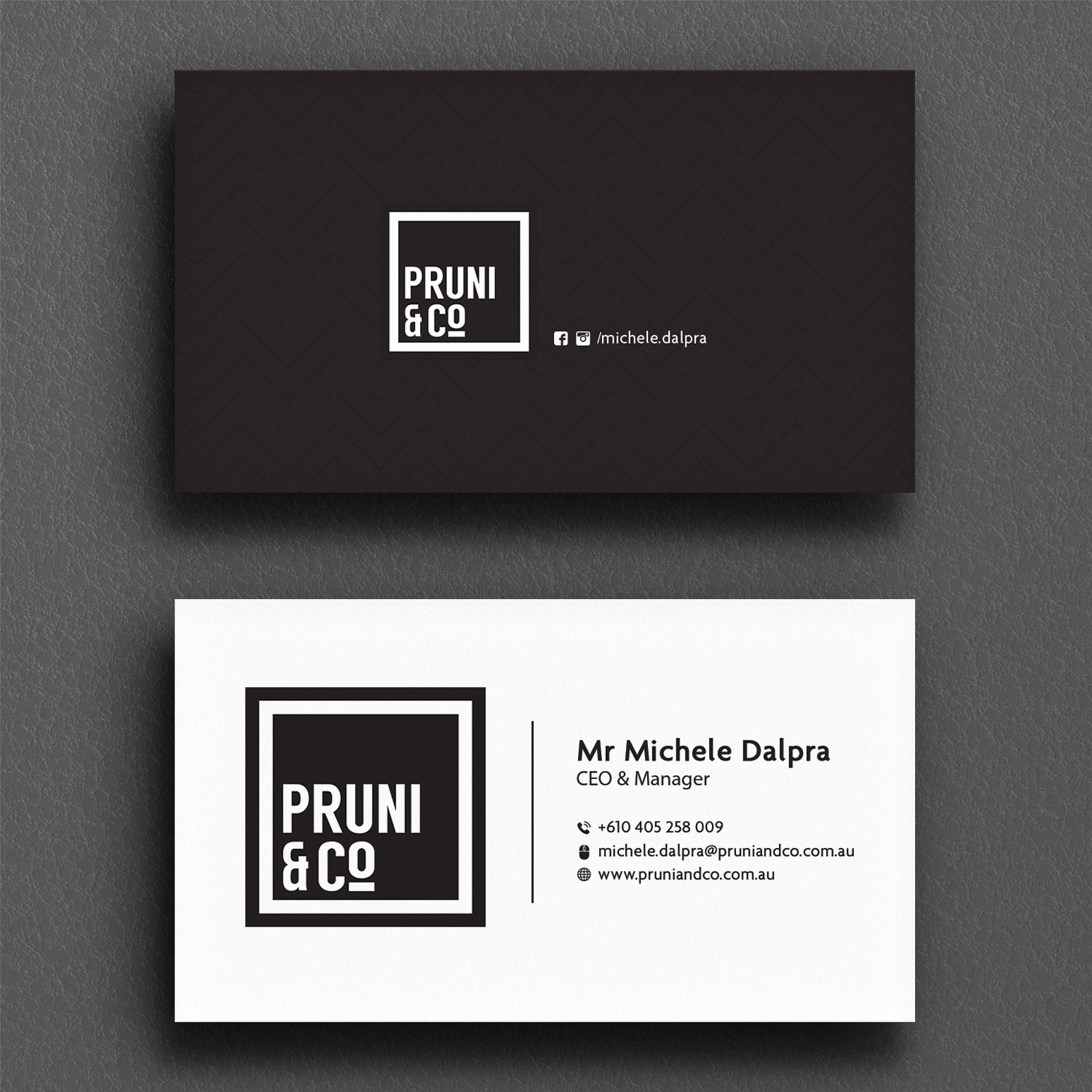 Business Card Design by Sujan4art for Pruni and Co | Design #21662594