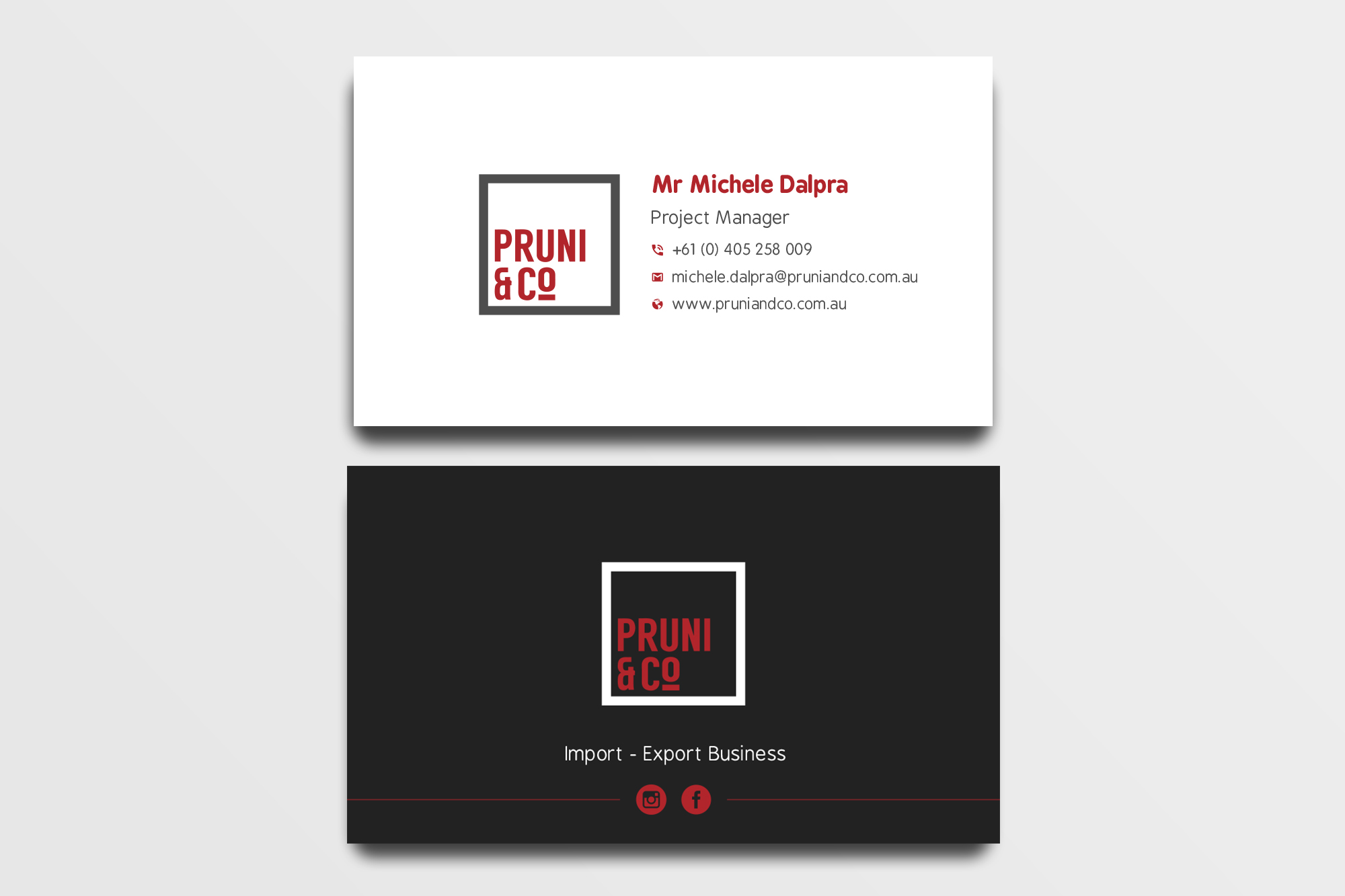 Business Card Design by Uttom 2 for Pruni and Co | Design #21668913