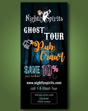 Ghost Tour and Pub Crawl Rack Card Brochure | Flyer Design by CG PRITAM