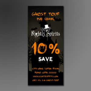 Ghost Tour and Pub Crawl Rack Card Brochure | Flyer Design by ecorokerz