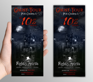 Ghost Tour and Pub Crawl Rack Card Brochure | Flyer Design by SAI DESIGNS