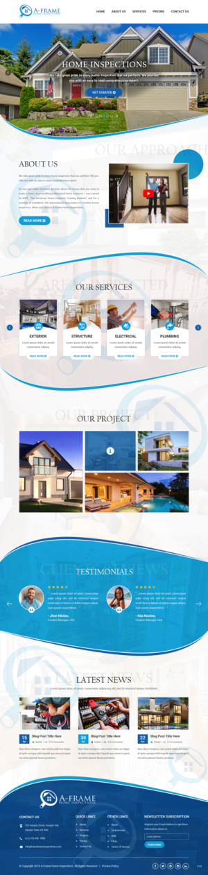 Wordpress Design by pb for A-Frame Home Inspection | Design: #21677495