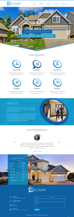 Wordpress Design by pb for A-Frame Home Inspection | Design: #21677496