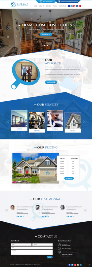 Wordpress Design by pb for A-Frame Home Inspection | Design: #21677497