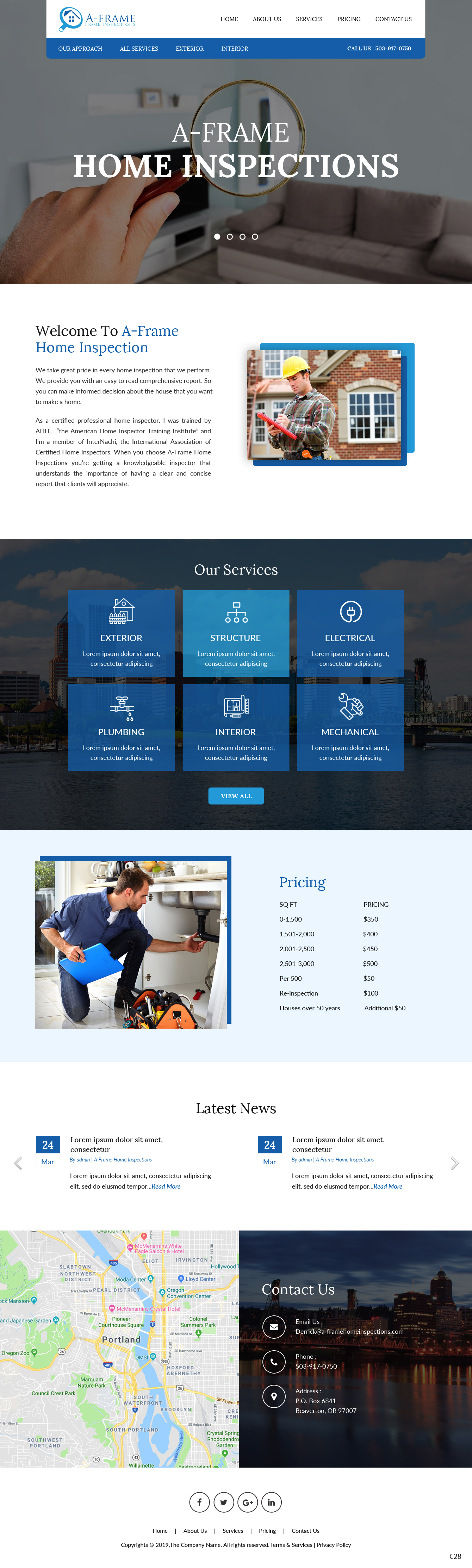 WordPress-Design von pb für A-Frame Home Inspection | Design #21677499