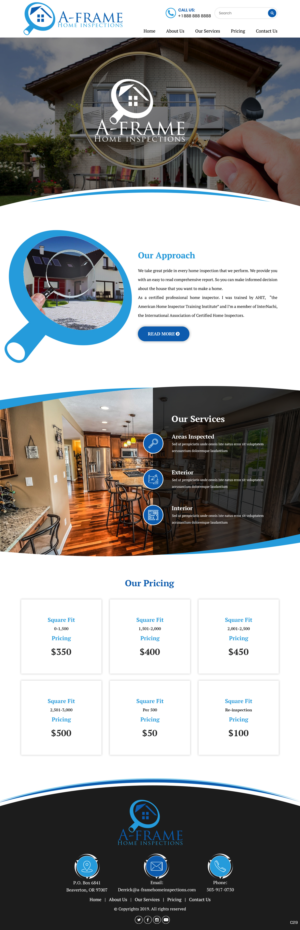 Wordpress Design by pb for A-Frame Home Inspection | Design: #21677502
