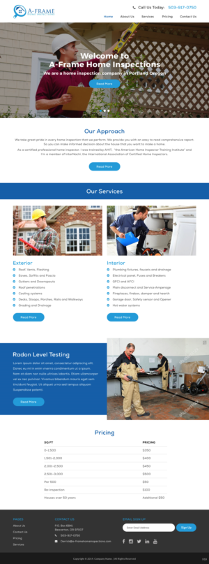Wordpress Design by pb for A-Frame Home Inspection | Design: #21677507