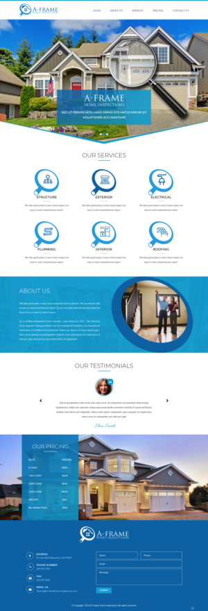 Wordpress Design by pb for A-Frame Home Inspection | Design: #21710142