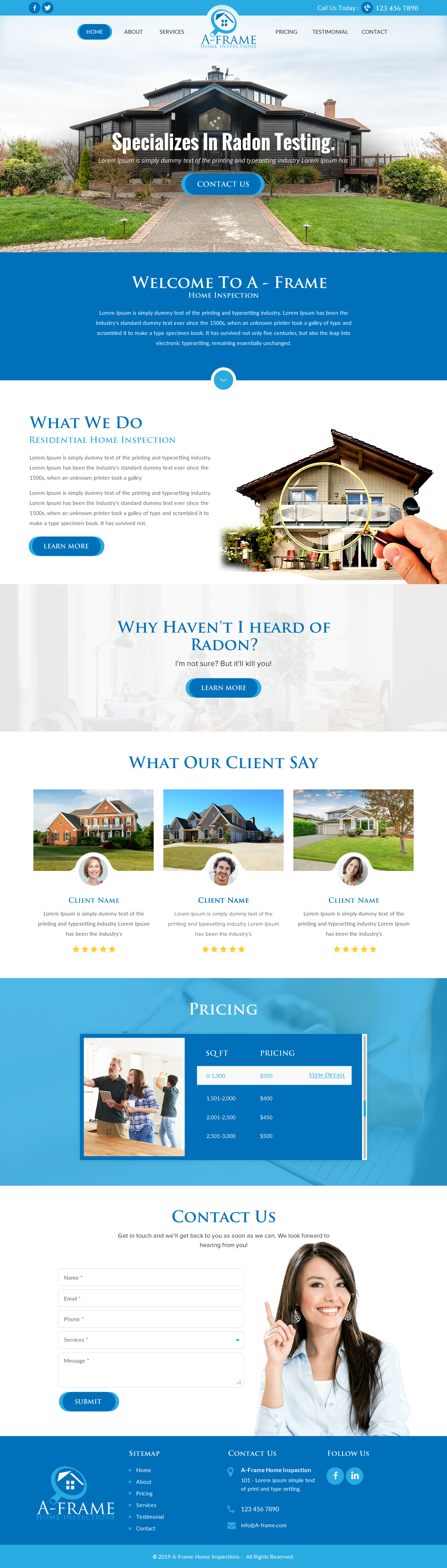 Diseño Wordpress por rightway para A-Frame Home Inspection | Diseño #21664886