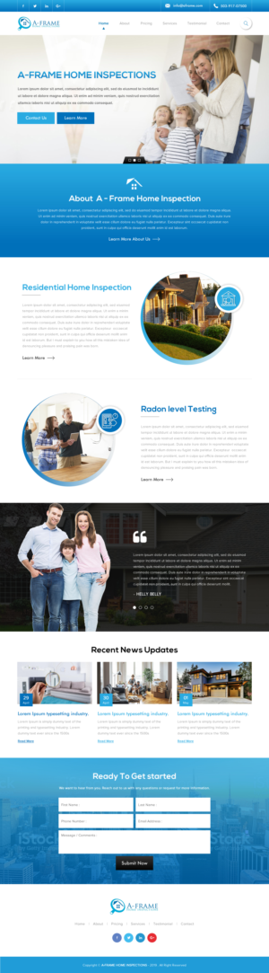 Wordpress Design by rightway for A-Frame Home Inspection | Design: #21664893