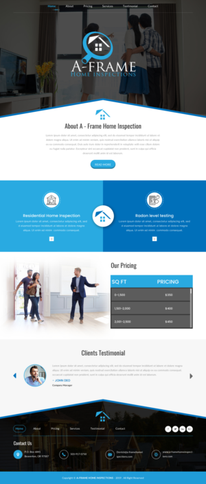 Wordpress Design by rightway for A-Frame Home Inspection | Design: #21664896