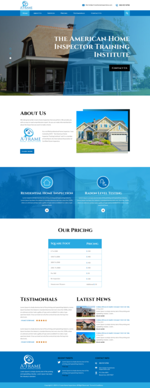 Wordpress Design by rightway for A-Frame Home Inspection | Design: #21664900